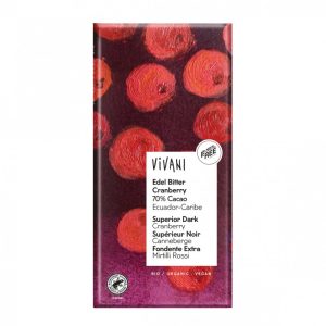 XOCOLATA NEGRA TROC.CRANBERRY 100G. BIO VIVANI