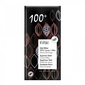 XOCOLATA NEGRA 100% C/NIBS CACAO 80G BIO VIVANI